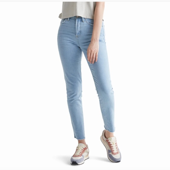 NWT DUER Women's High Rise Taper Denim Pant in Light Bleach 27" x 27" - Picture 7 of 10